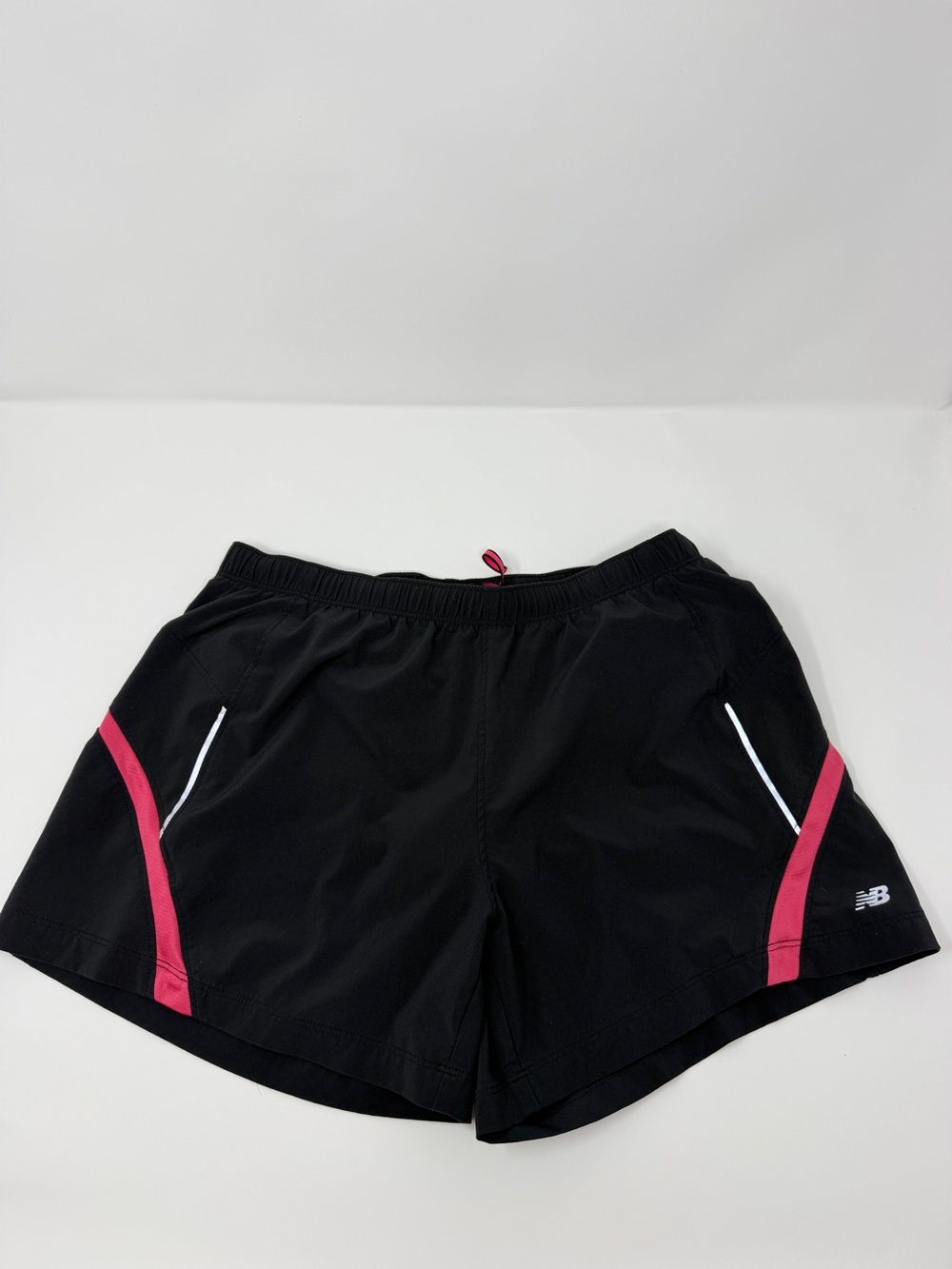 New Balance Black Athletic Shorts with Pink Accents